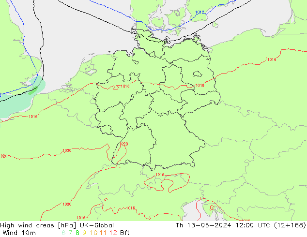 High wind areas UK-Global чт 13.06.2024 12 UTC