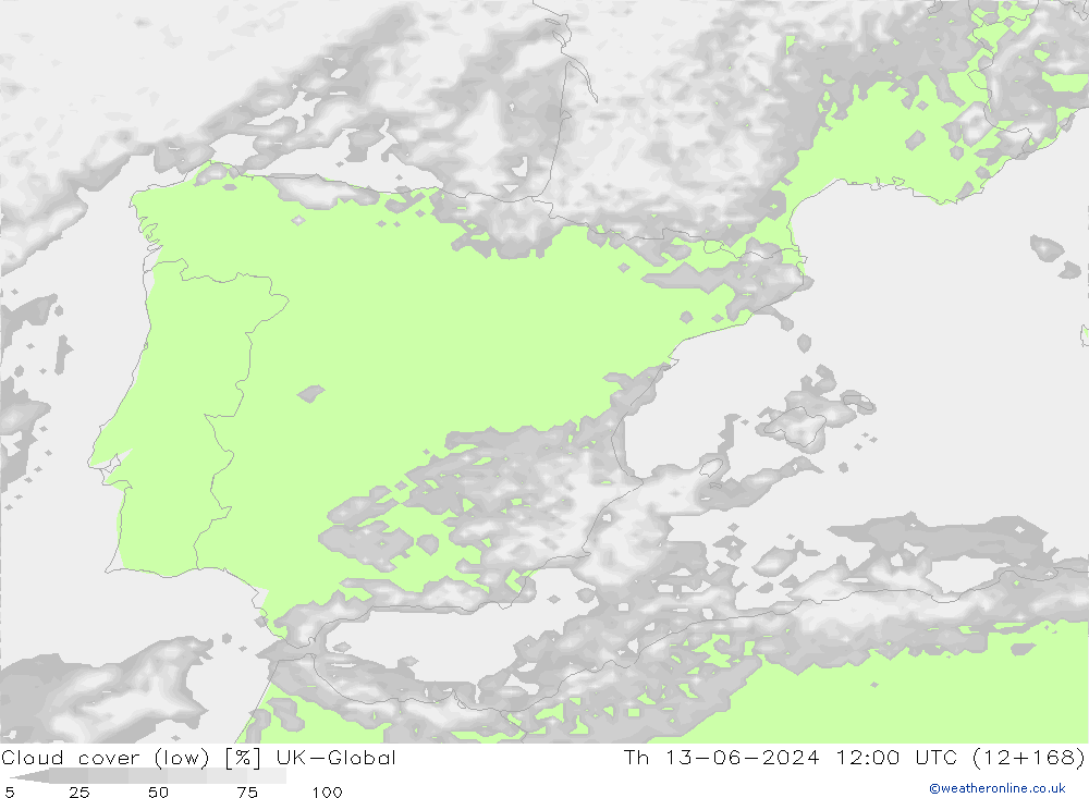 Bulutlar (düşük) UK-Global Per 13.06.2024 12 UTC