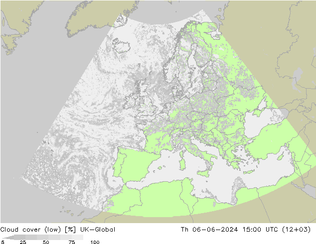 Cloud cover (low) UK-Global Th 06.06.2024 15 UTC