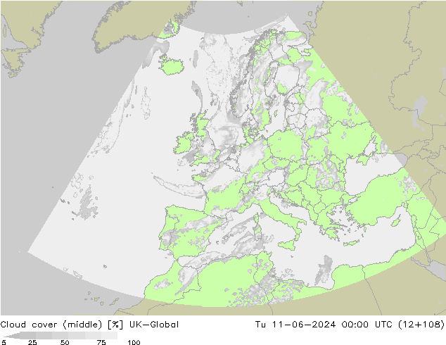 Cloud cover (middle) UK-Global Tu 11.06.2024 00 UTC