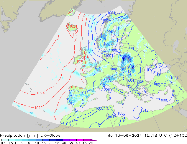 Precipitation UK-Global Mo 10.06.2024 18 UTC