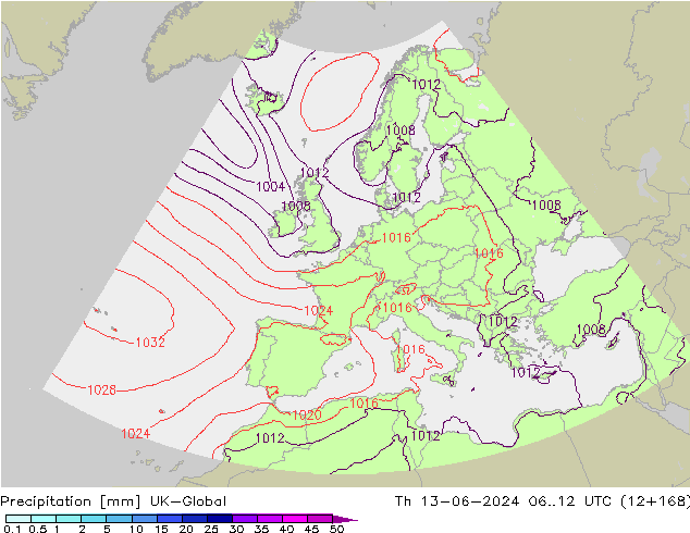 Niederschlag UK-Global Do 13.06.2024 12 UTC