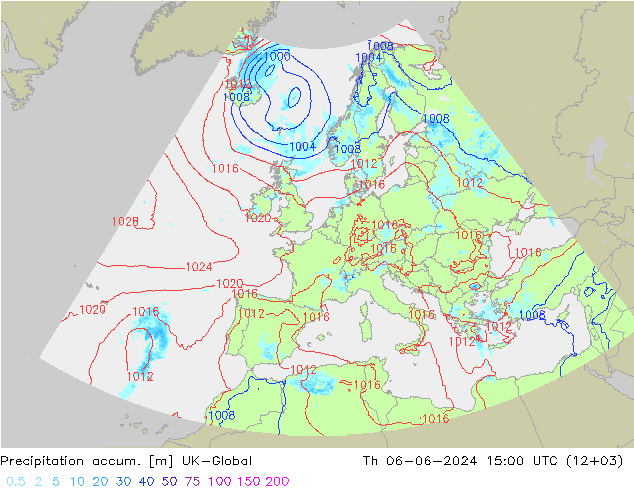 Precipitation accum. UK-Global Qui 06.06.2024 15 UTC