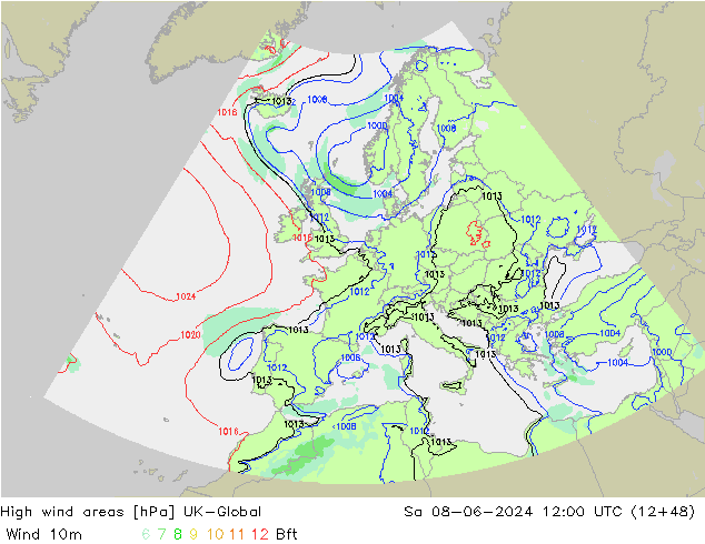 High wind areas UK-Global sam 08.06.2024 12 UTC