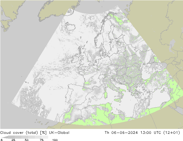 Bulutlar (toplam) UK-Global Per 06.06.2024 13 UTC