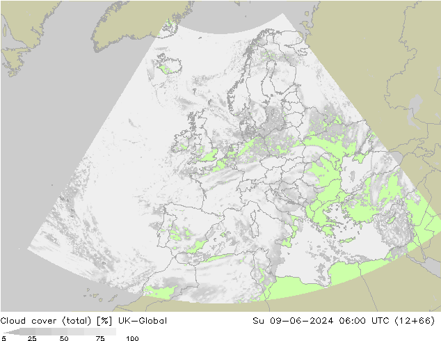 Nubes (total) UK-Global dom 09.06.2024 06 UTC