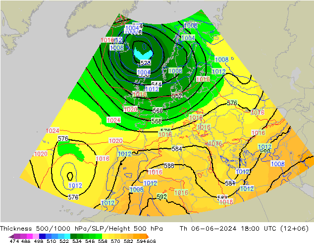 Thck 500-1000hPa UK-Global czw. 06.06.2024 18 UTC