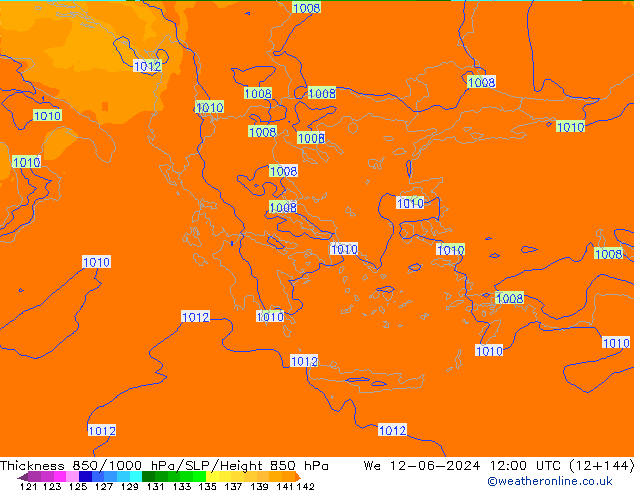 Thck 850-1000 hPa UK-Global mer 12.06.2024 12 UTC