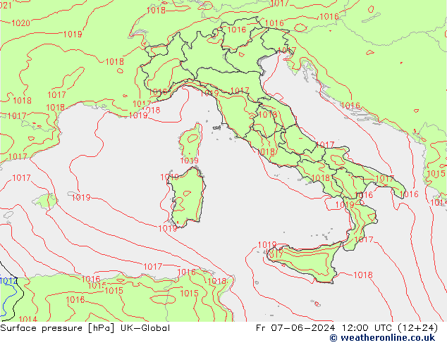 Surface pressure UK-Global Fr 07.06.2024 12 UTC