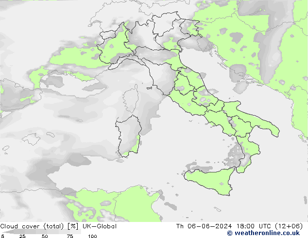 Cloud cover (total) UK-Global Th 06.06.2024 18 UTC