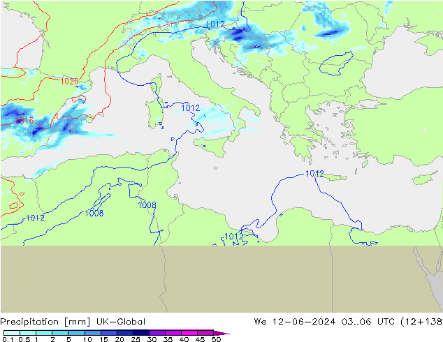 Precipitation UK-Global We 12.06.2024 06 UTC
