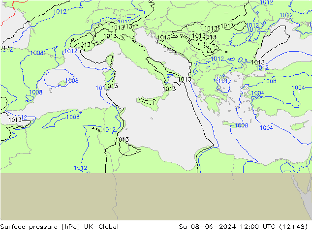 Yer basıncı UK-Global Cts 08.06.2024 12 UTC