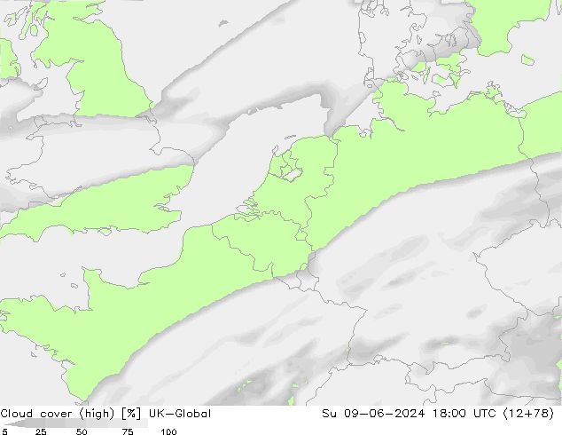 Wolken (hohe) UK-Global So 09.06.2024 18 UTC