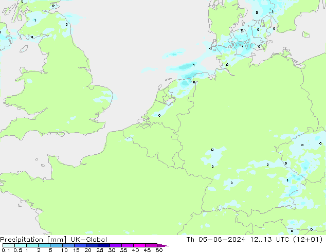 осадки UK-Global чт 06.06.2024 13 UTC