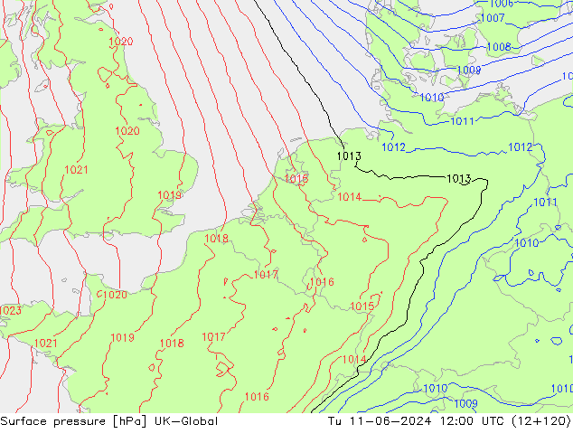 pressão do solo UK-Global Ter 11.06.2024 12 UTC