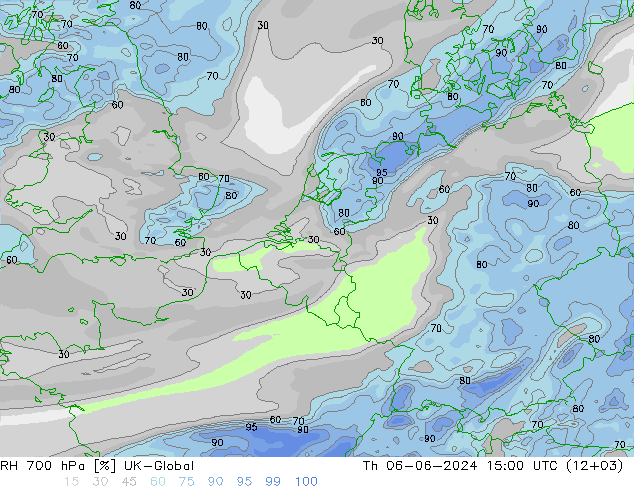 RH 700 hPa UK-Global Th 06.06.2024 15 UTC
