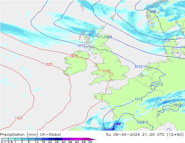 осадки UK-Global Вс 09.06.2024 00 UTC