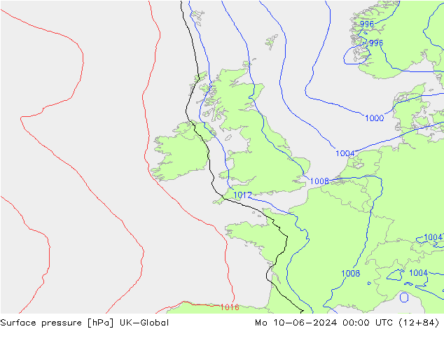 pression de l'air UK-Global lun 10.06.2024 00 UTC