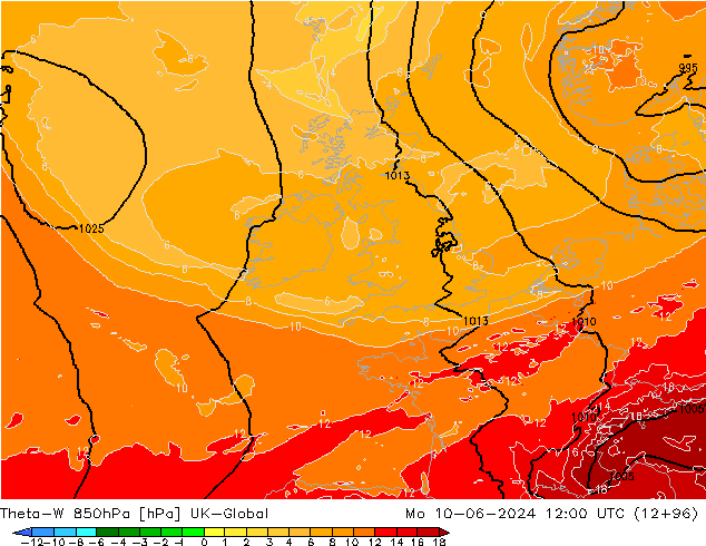 Theta-W 850hPa UK-Global ma 10.06.2024 12 UTC