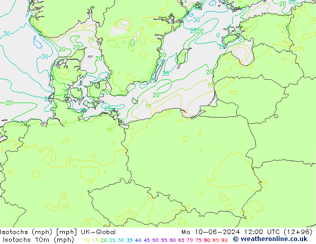Isotachen (mph) UK-Global ma 10.06.2024 12 UTC