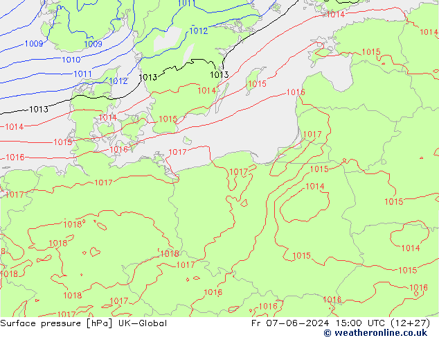 pression de l'air UK-Global ven 07.06.2024 15 UTC