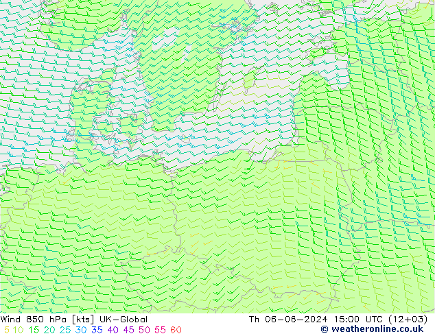 ветер 850 гПа UK-Global чт 06.06.2024 15 UTC