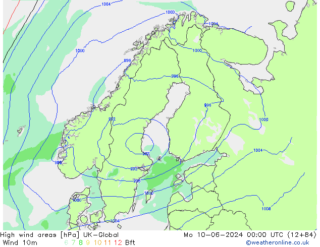 High wind areas UK-Global lun 10.06.2024 00 UTC