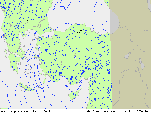 Luchtdruk (Grond) UK-Global ma 10.06.2024 00 UTC