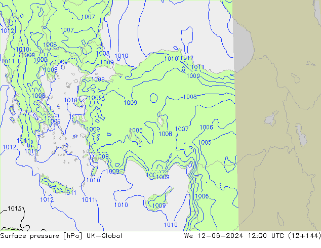 Yer basıncı UK-Global Çar 12.06.2024 12 UTC