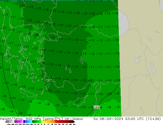 Height/Temp. 500 hPa UK-Global  08.06.2024 03 UTC