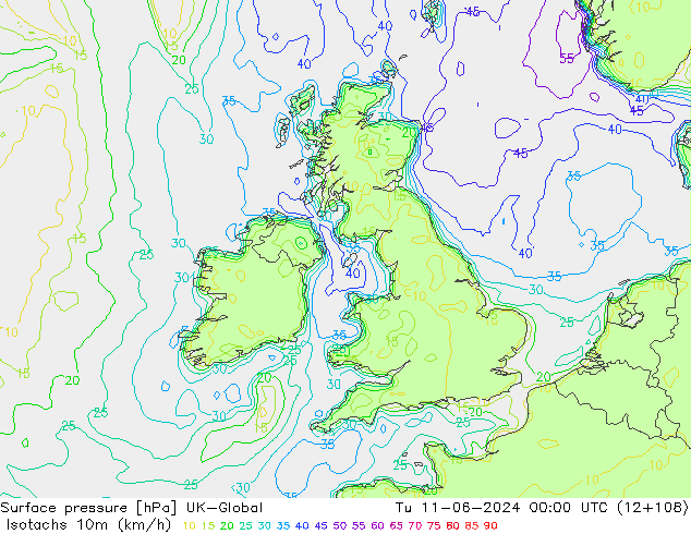 Isotaca (kph) UK-Global mar 11.06.2024 00 UTC