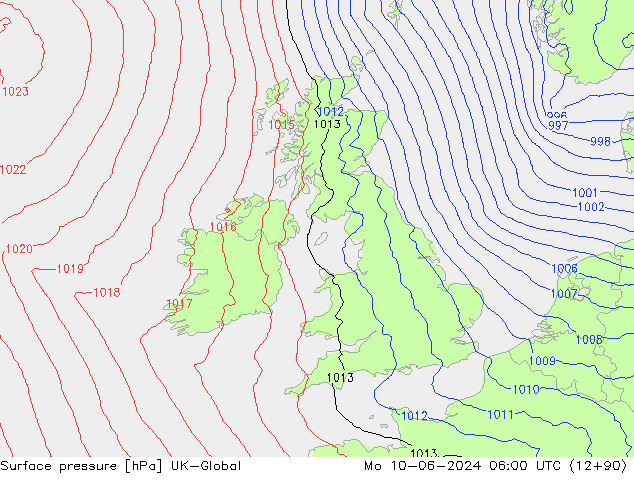 приземное давление UK-Global пн 10.06.2024 06 UTC