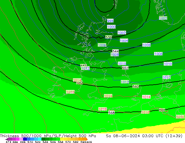 Thck 500-1000hPa UK-Global sab 08.06.2024 03 UTC