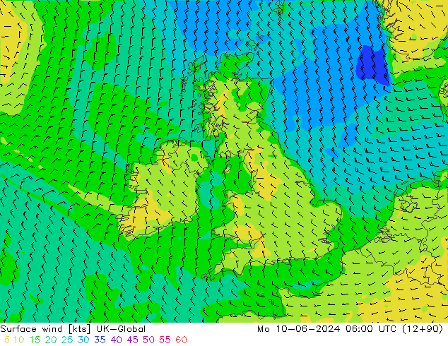 Rüzgar 10 m UK-Global Pzt 10.06.2024 06 UTC