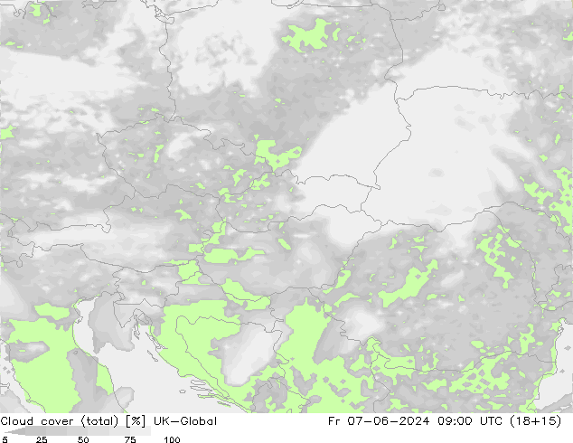 Cloud cover (total) UK-Global Fr 07.06.2024 09 UTC
