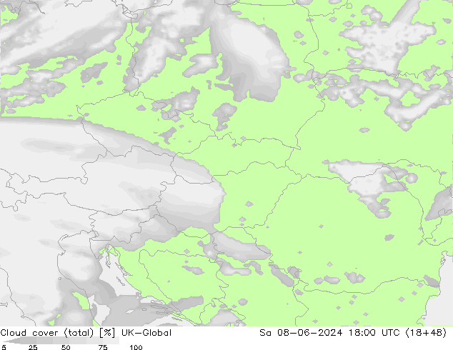 Cloud cover (total) UK-Global Sa 08.06.2024 18 UTC