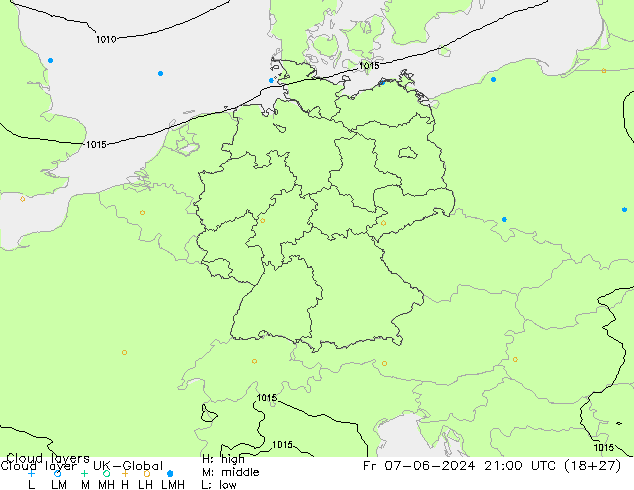 Cloud layer UK-Global Fr 07.06.2024 21 UTC