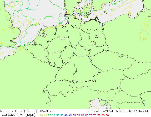 Isotachs (mph) UK-Global Fr 07.06.2024 18 UTC