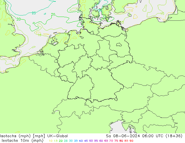 Isotachs (mph) UK-Global sam 08.06.2024 06 UTC