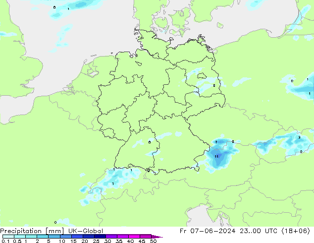 降水 UK-Global 星期五 07.06.2024 00 UTC
