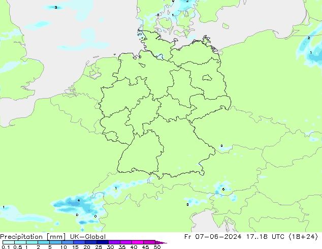 Neerslag UK-Global vr 07.06.2024 18 UTC