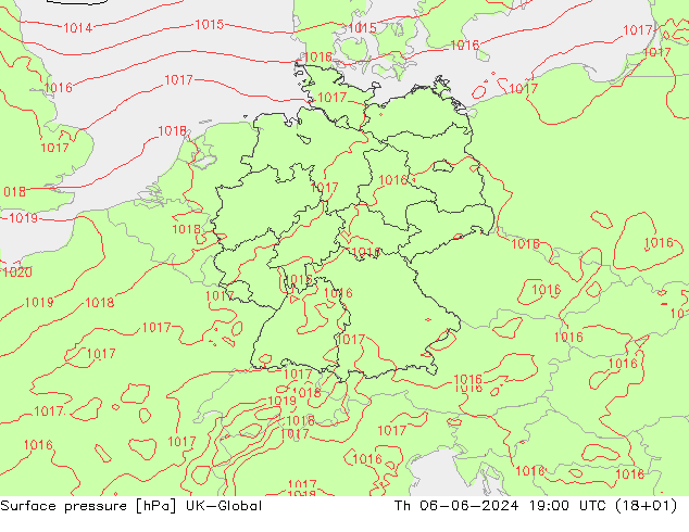 pression de l'air UK-Global jeu 06.06.2024 19 UTC