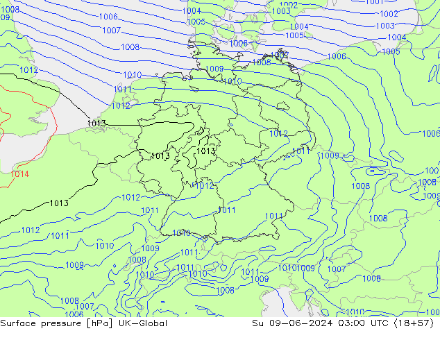 приземное давление UK-Global Вс 09.06.2024 03 UTC