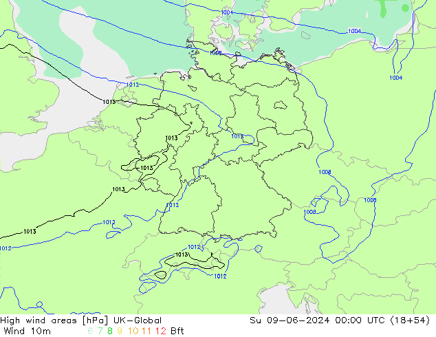 High wind areas UK-Global Вс 09.06.2024 00 UTC