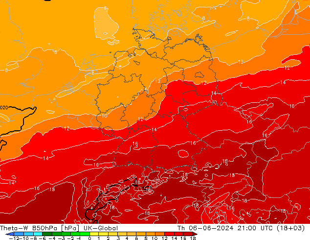 Theta-W 850hPa UK-Global Do 06.06.2024 21 UTC