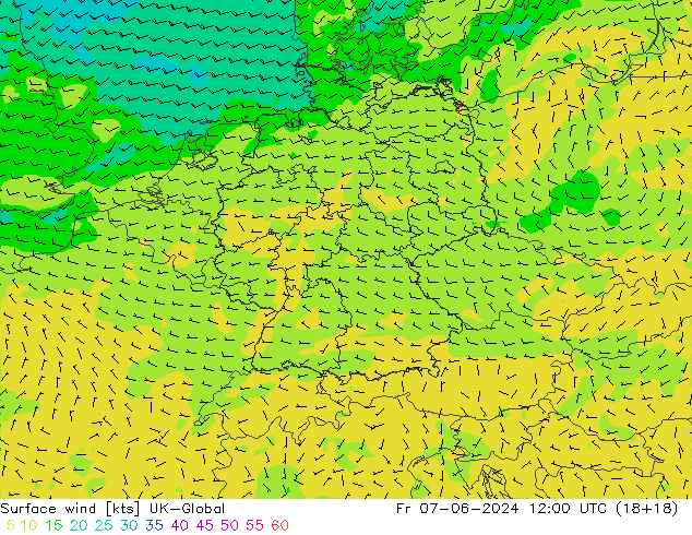 Surface wind UK-Global Fr 07.06.2024 12 UTC