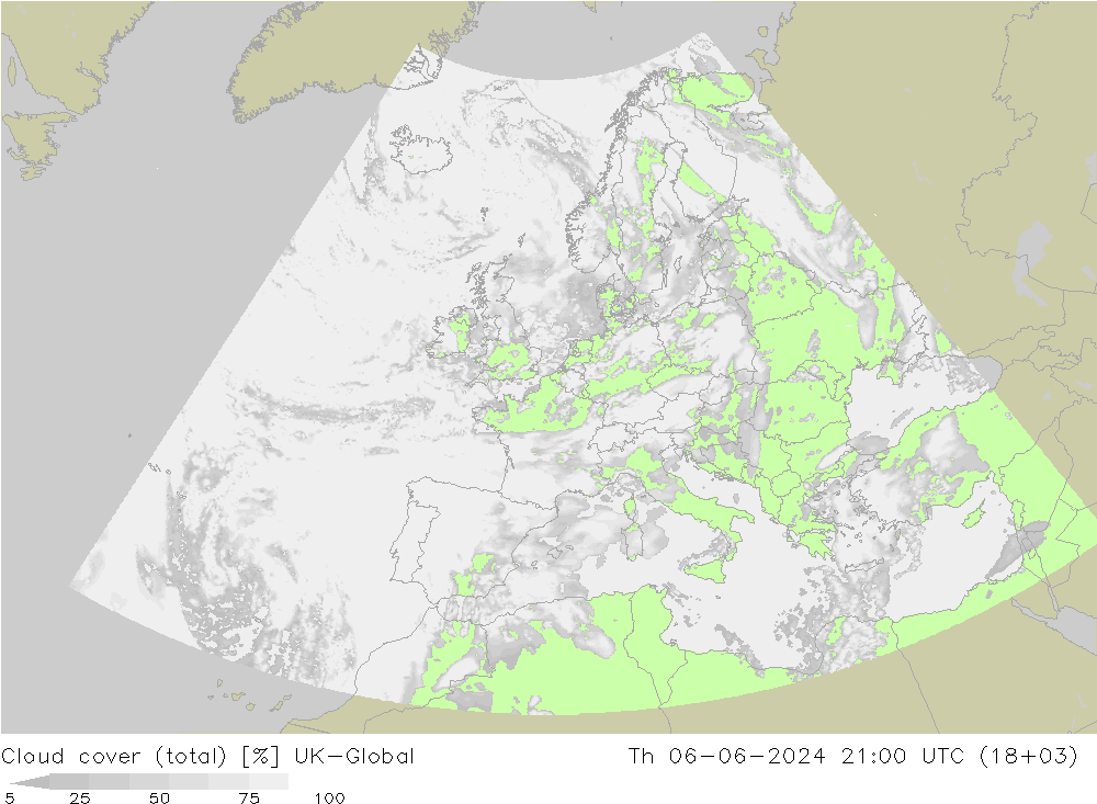 Wolken (gesamt) UK-Global Do 06.06.2024 21 UTC