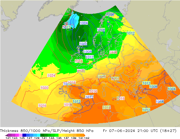 Thck 850-1000 hPa UK-Global Fr 07.06.2024 21 UTC