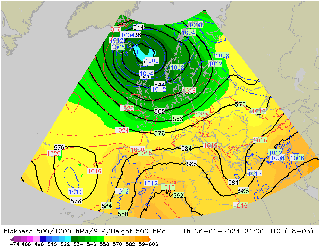 Thck 500-1000hPa UK-Global Th 06.06.2024 21 UTC