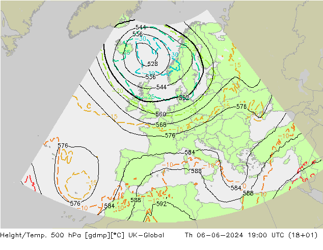 Hoogte/Temp. 500 hPa UK-Global do 06.06.2024 19 UTC